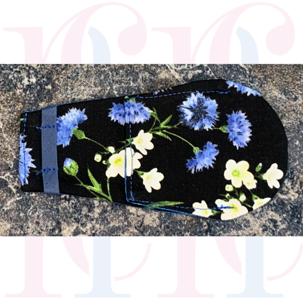 Over-Frame Blue Carnations Eyepatch - small